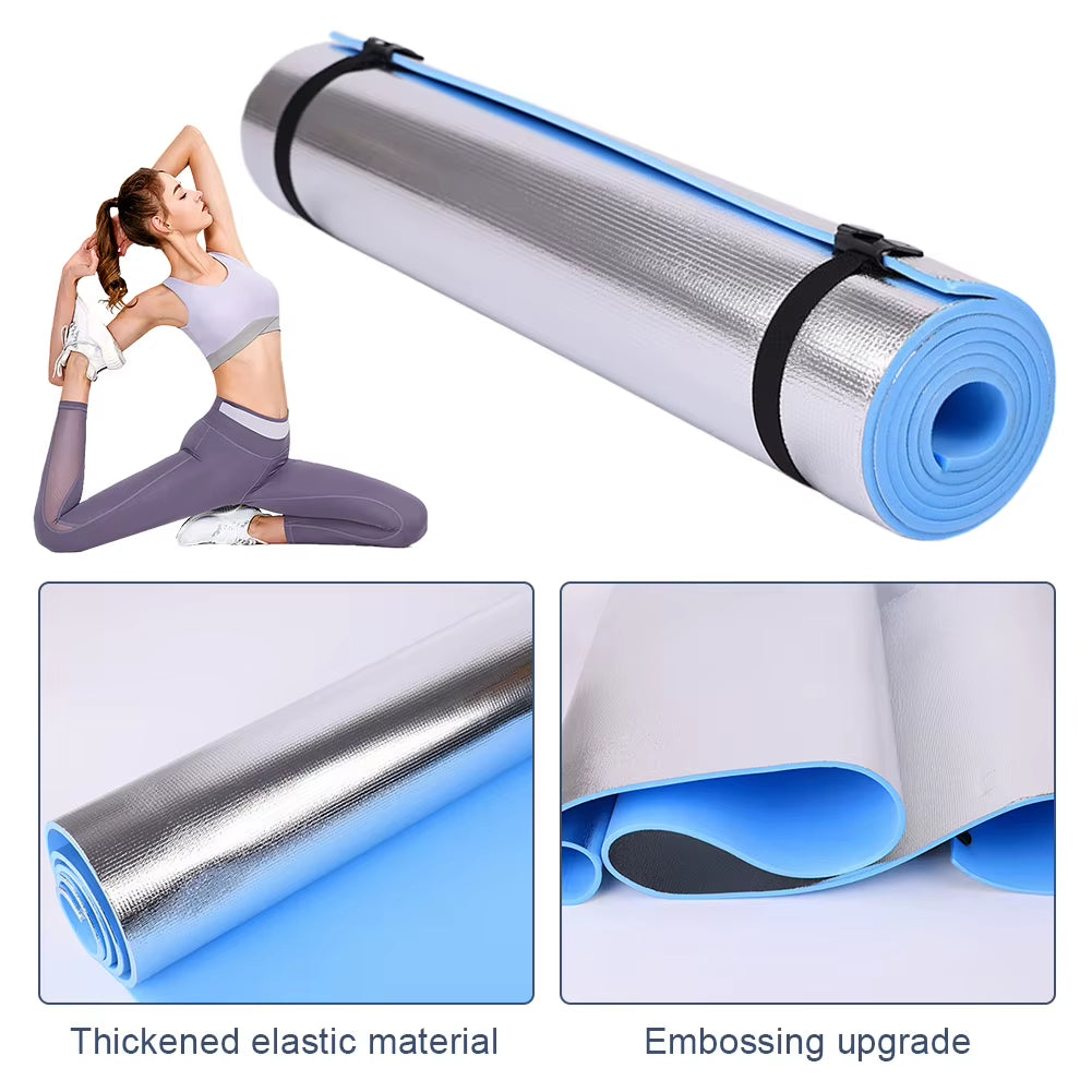6/10Mm Thick EVA Yoga Mat Waterproof Aluminum Membrane Exercise Mat Multifunction Moisture-Proof Outdoor Camping Picnic Mat Tool