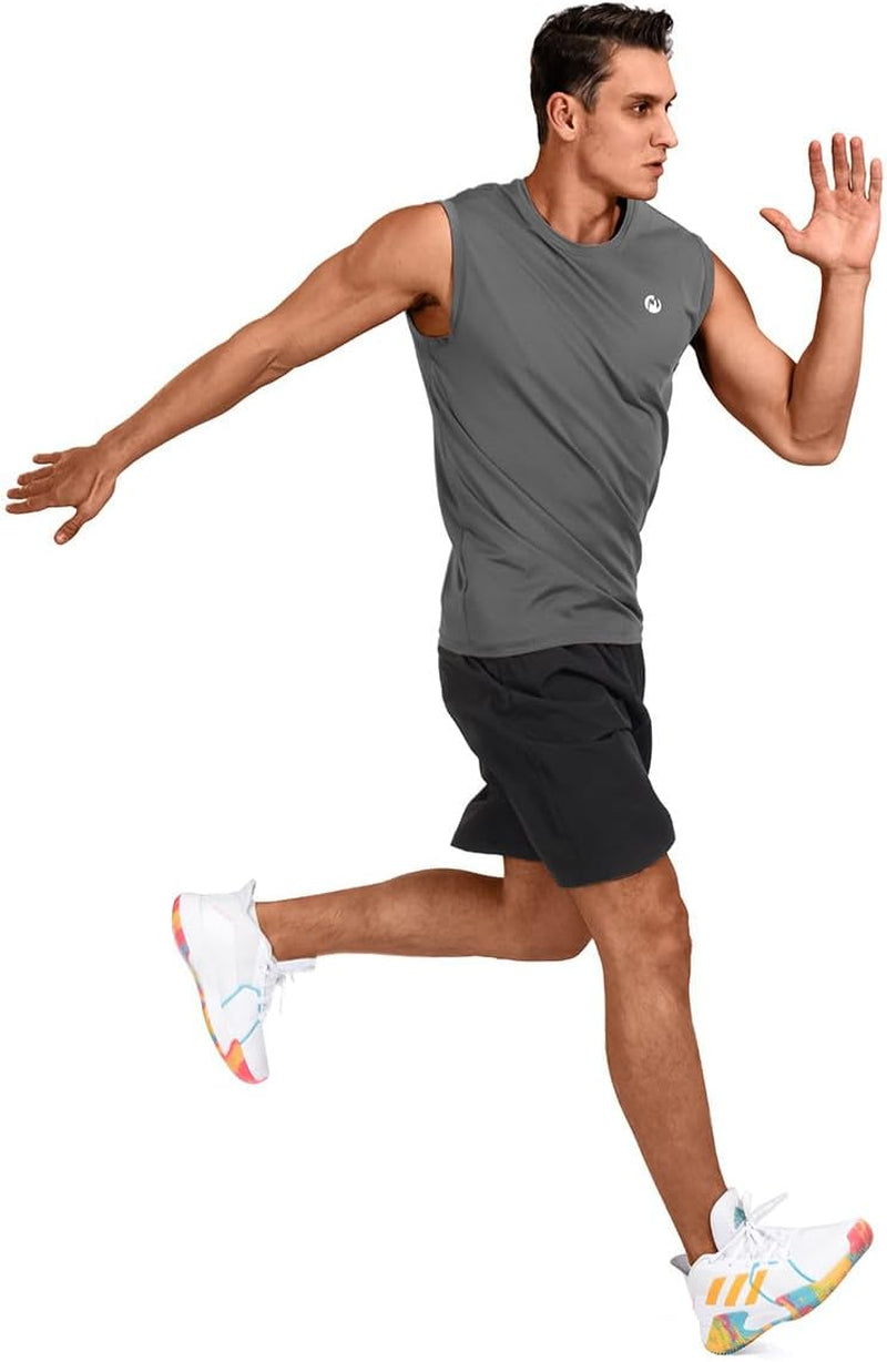 Mens Sleeveless Muscle Shirts Workout Athletic Gym Tank Tops Quick Dry