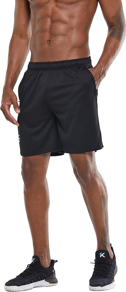 Men'S 5"/ 7"/ 9" Workout Running Shorts Quick Dry Lightweight Gym Shorts with Zip Pockets