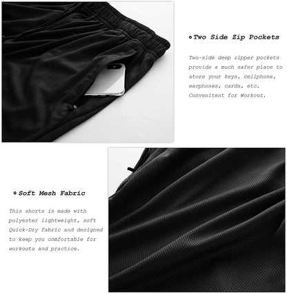 Men'S 5"/ 7"/ 9" Workout Running Shorts Quick Dry Lightweight Gym Shorts with Zip Pockets