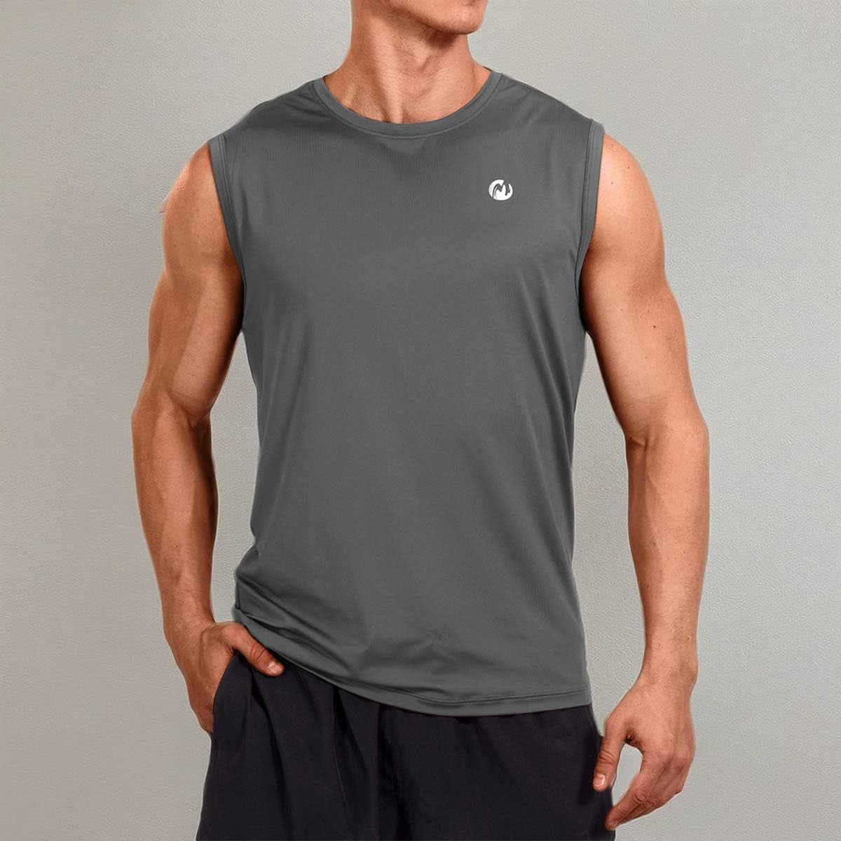 Mens Sleeveless Muscle Shirts Workout Athletic Gym Tank Tops Quick Dry