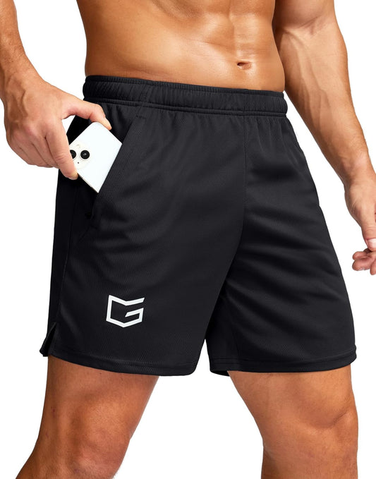 Men'S 5"/ 7"/ 9" Workout Running Shorts Quick Dry Lightweight Gym Shorts with Zip Pockets