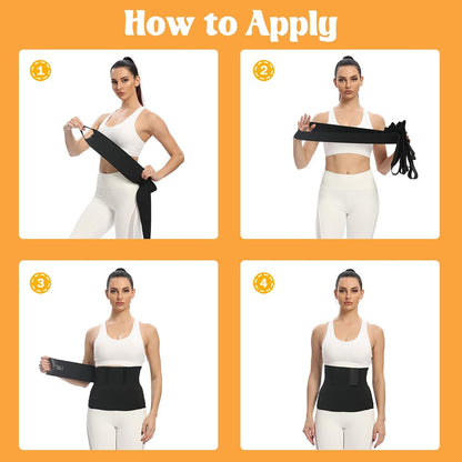 Waist Trainer for Women, Slimming Bandage Wrap, Adjustable Snatch Waist Support Trainer, Back Braces Postpartum Recovery Black