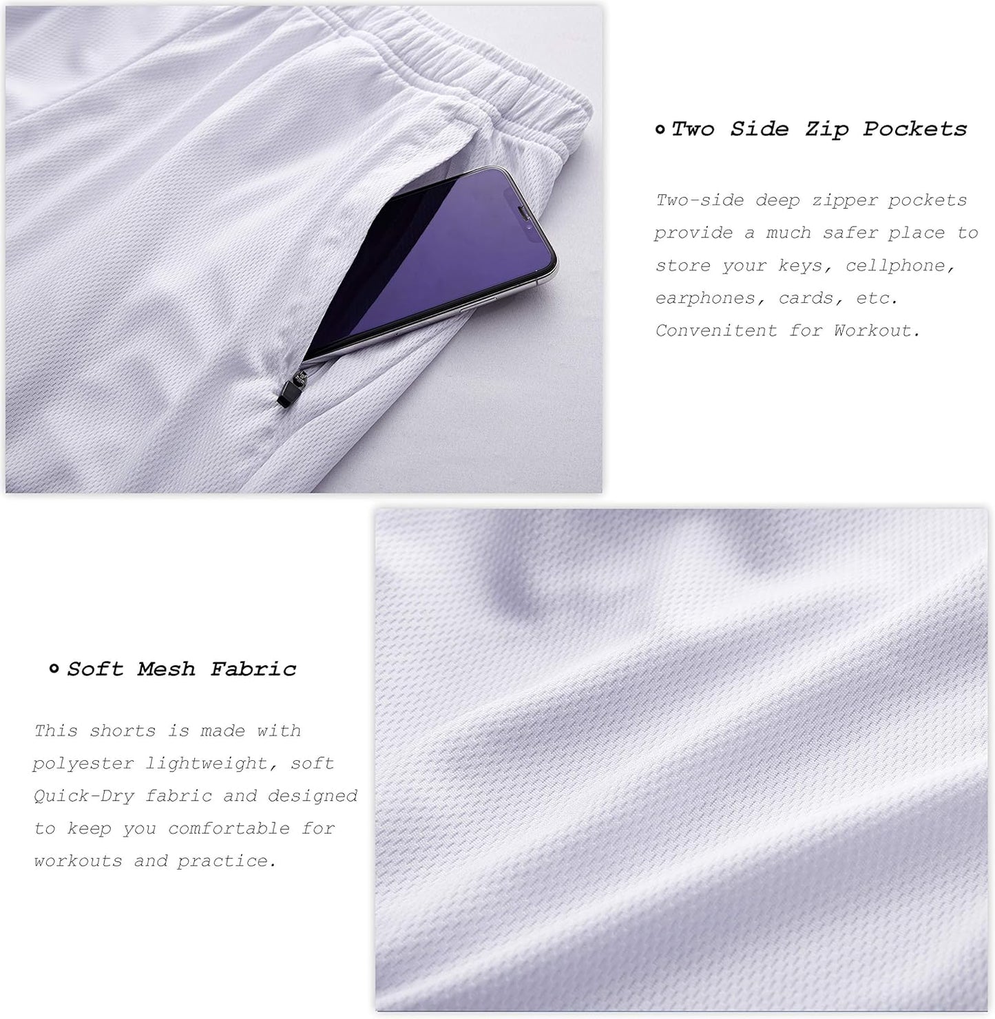 Men'S 2 Pack 7" Workout Running Shorts Quick Dry Lightweight Gym Shorts with Zip Pockets