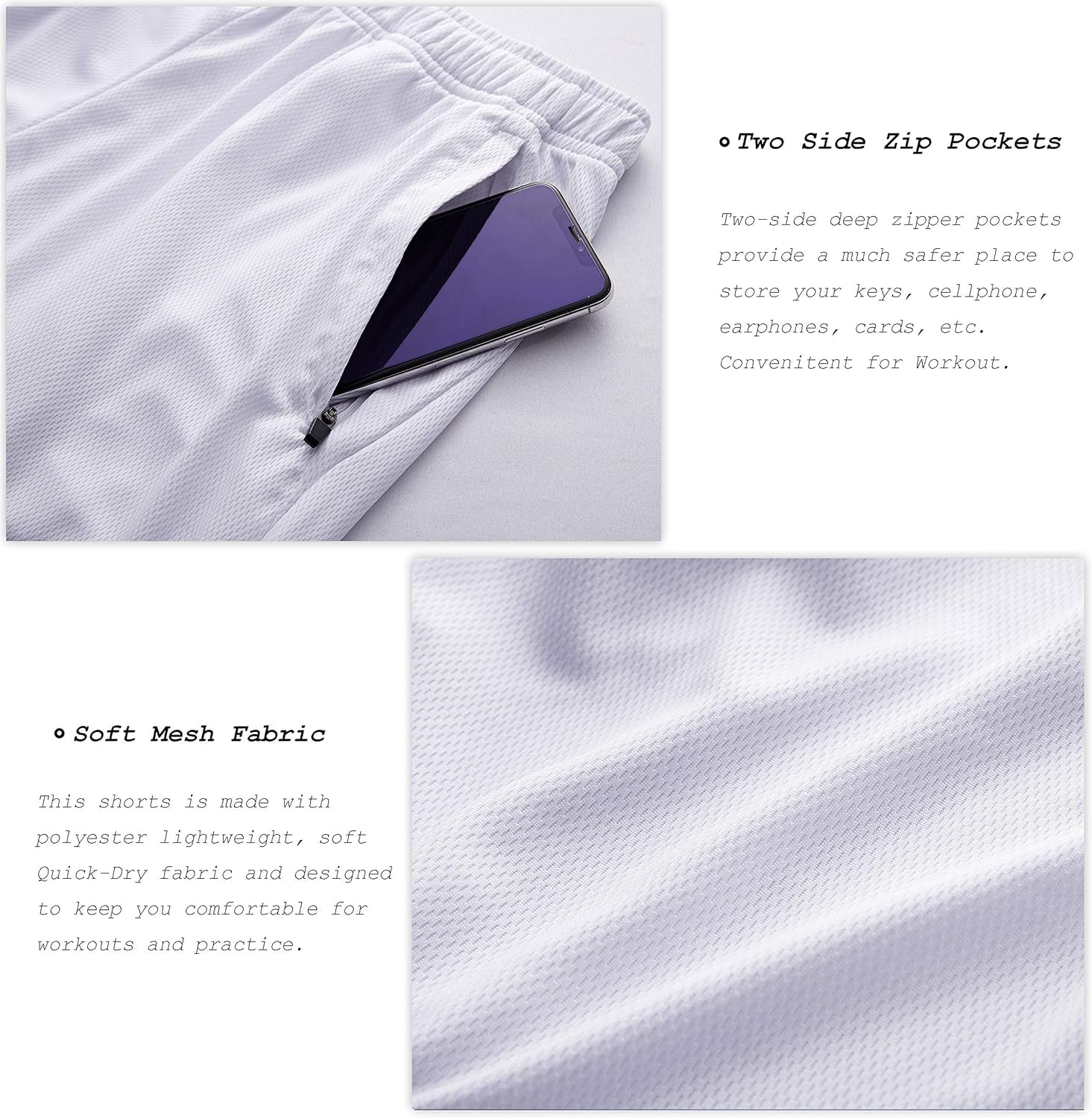 Men'S 2 Pack 7" Workout Running Shorts Quick Dry Lightweight Gym Shorts with Zip Pockets