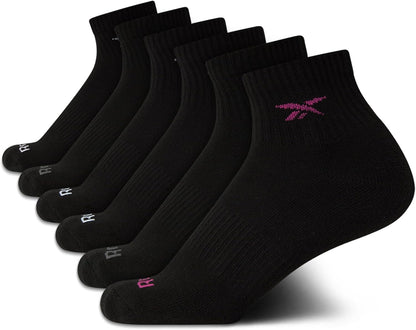 Girls' Quarter Socks - 6 Pack Moisture-Wicking Low Cut Athletic Ankle Socks for Girls (Sizes: S-L)