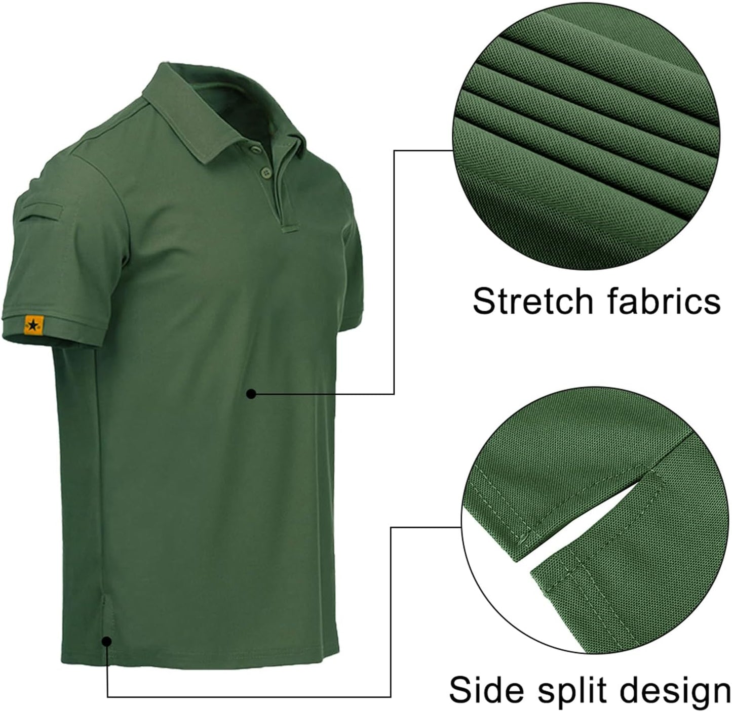 Mens Polo Shirts Quick-Dry Cool Short Sleeve Sports Casual Tennis Golf Shirt for Men