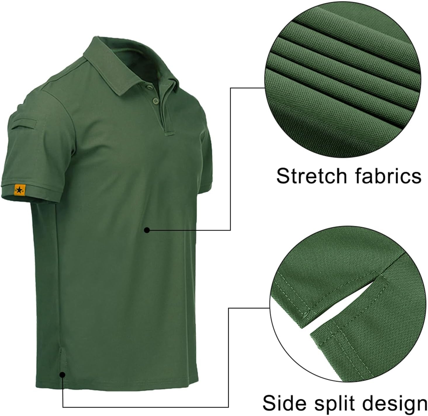 Mens Polo Shirts Quick-Dry Cool Short Sleeve Sports Casual Tennis Golf Shirt for Men