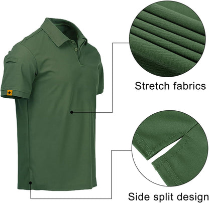 Mens Polo Shirts Quick-Dry Cool Short Sleeve Sports Casual Tennis Golf Shirt for Men