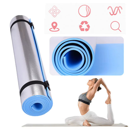 6/10Mm Thick EVA Yoga Mat Waterproof Aluminum Membrane Exercise Mat Multifunction Moisture-Proof Outdoor Camping Picnic Mat Tool