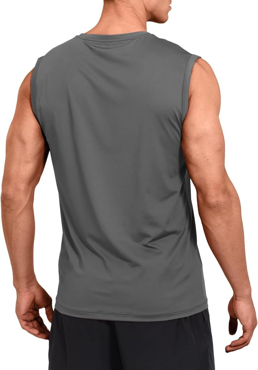 Mens Sleeveless Muscle Shirts Workout Athletic Gym Tank Tops Quick Dry